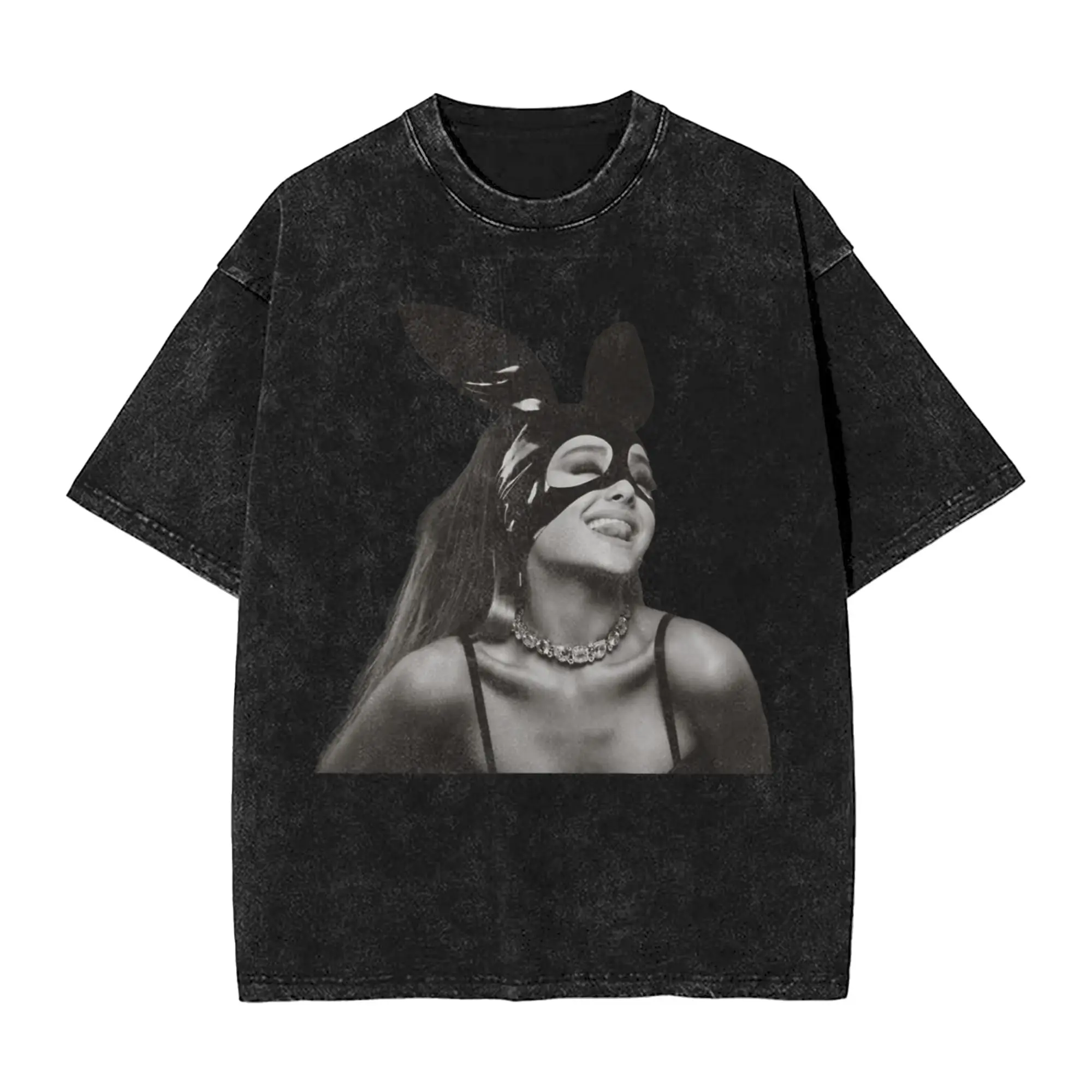 Dangerous Woman by Arianas Grandes T Shirts Hip Hop Washed Oversize T-Shirt for Men Women Tops Streetwear Summer Tee Shirt