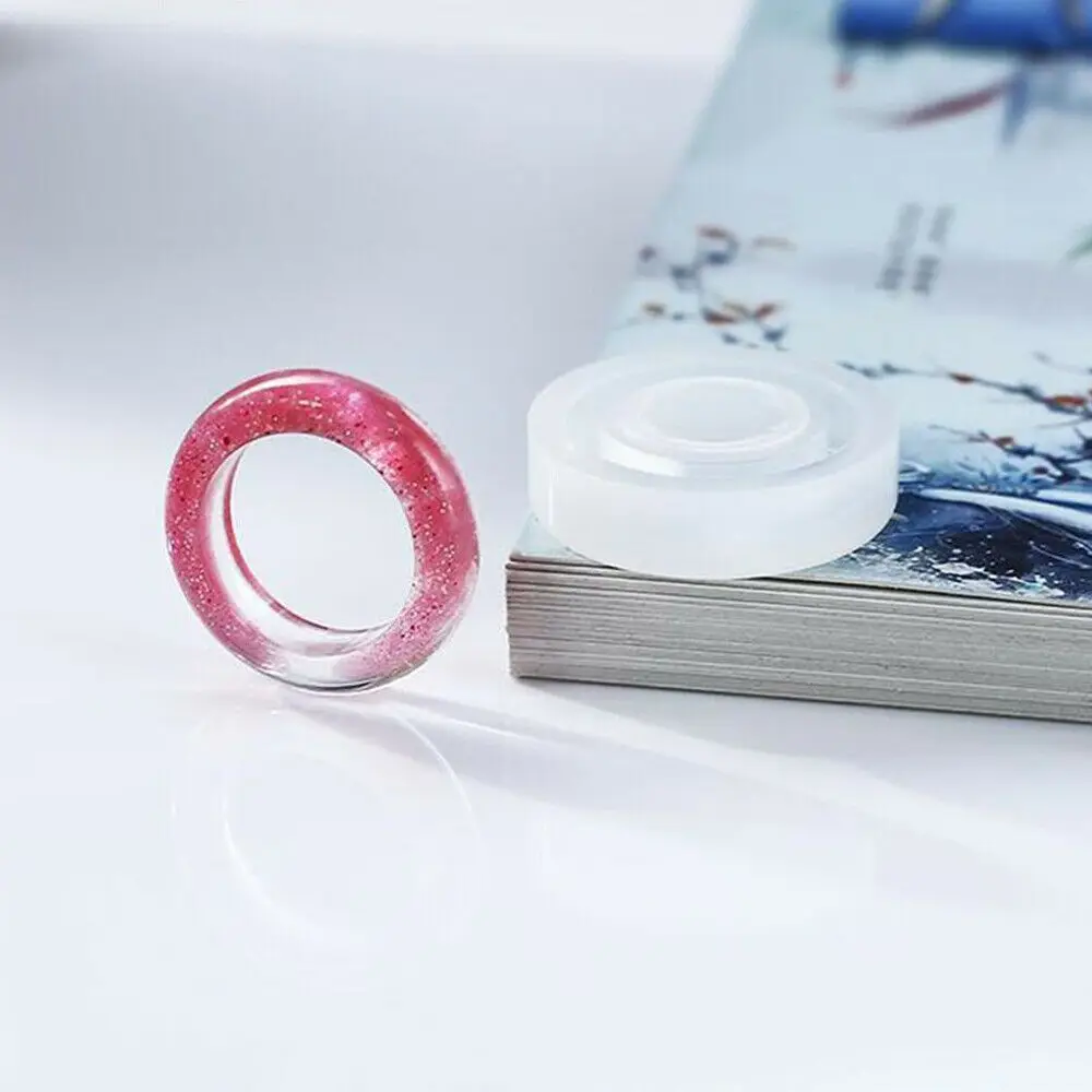 

Flexible Transparent Assorted Round Shape Mould DIY for Resin Craft Jewelry Making Silicone Ring Mold