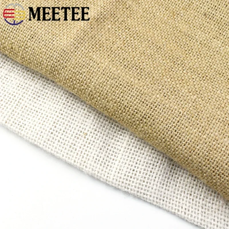 50/100x160cm Meetee Natural Burlap Fabric Per Meter Mesh Linen Textile Cloth for Bags Placemats Tablecloth DIY Decor Accessories