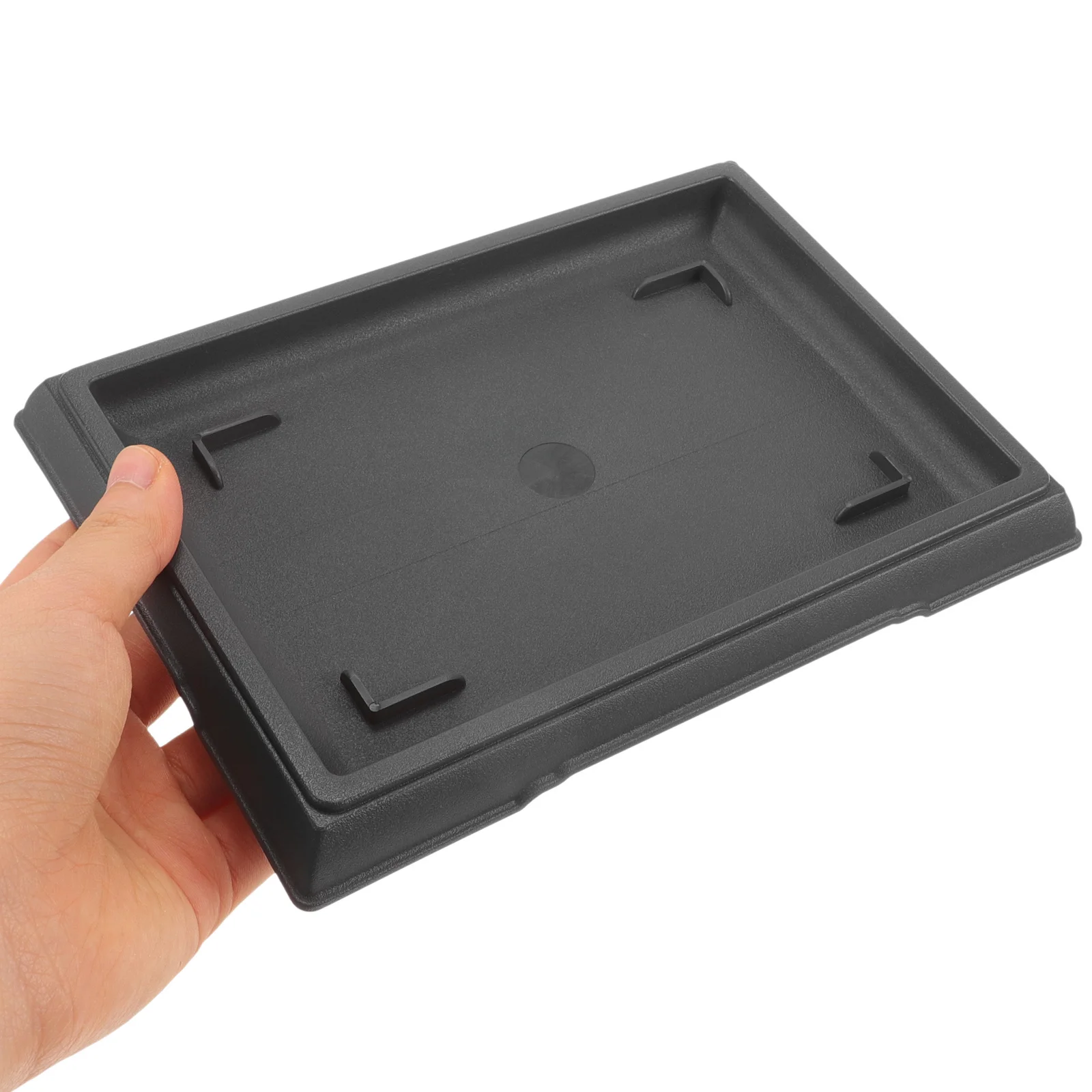 

4Pcs Rectangular Plant Saucer Plastic Pot Tray Soil Overflow Prevention Indoor Outdoor Plant Tray Planter Saucers