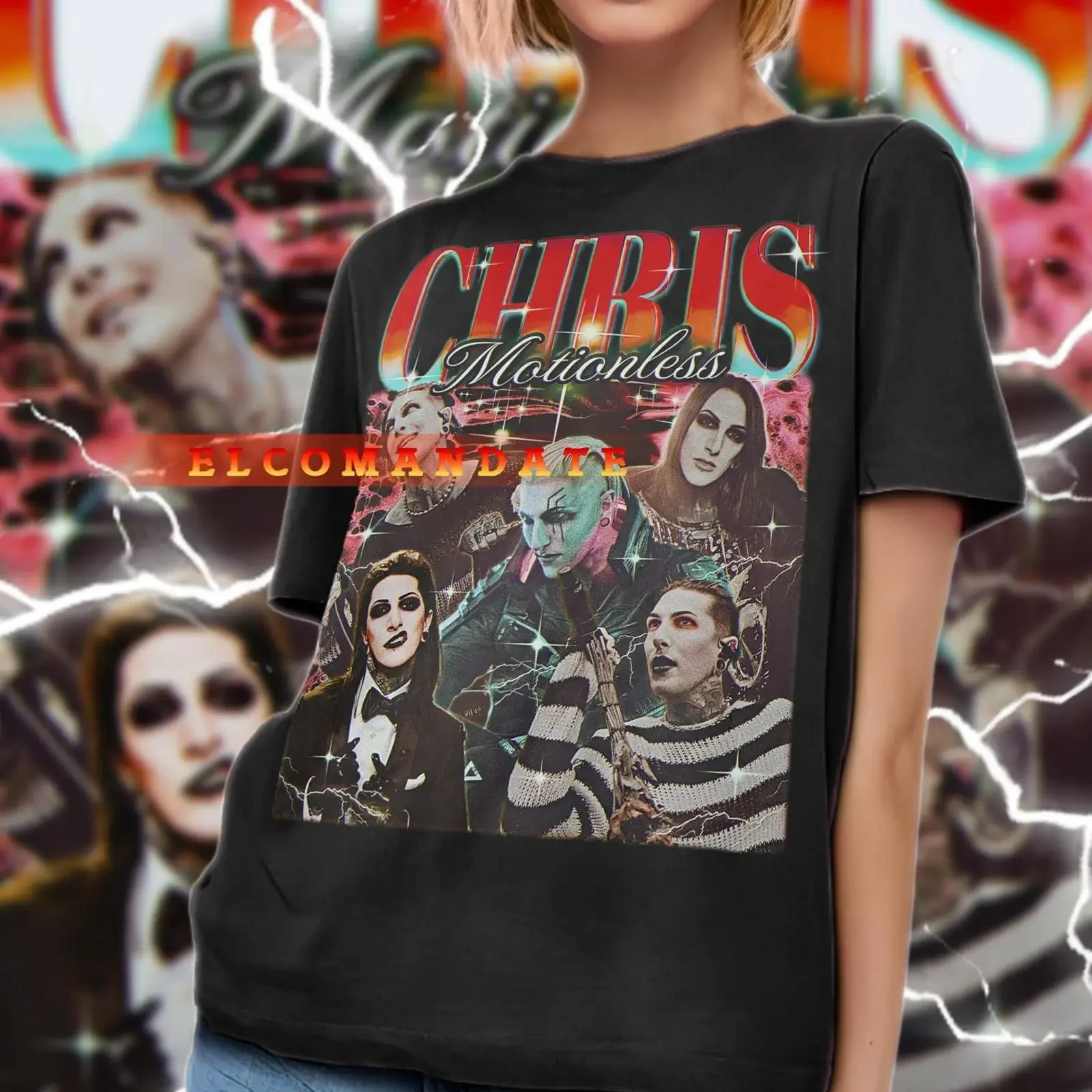 Chris Motionless Vintage T Shirt Retro 90s Bootleg Sweater vintage Washed Breathable Versatile designer clothes homme