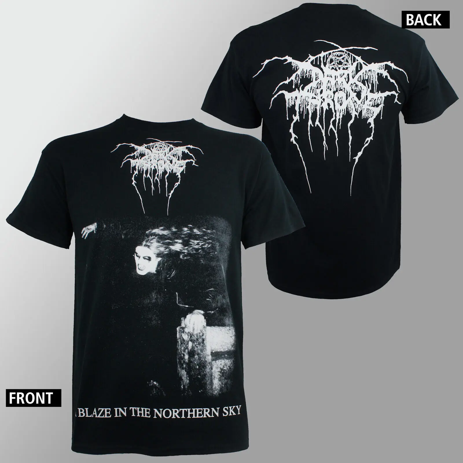 Authentic DARKTHRONE A Blaze In The Northern Sky Logo T-Shirt S NEW