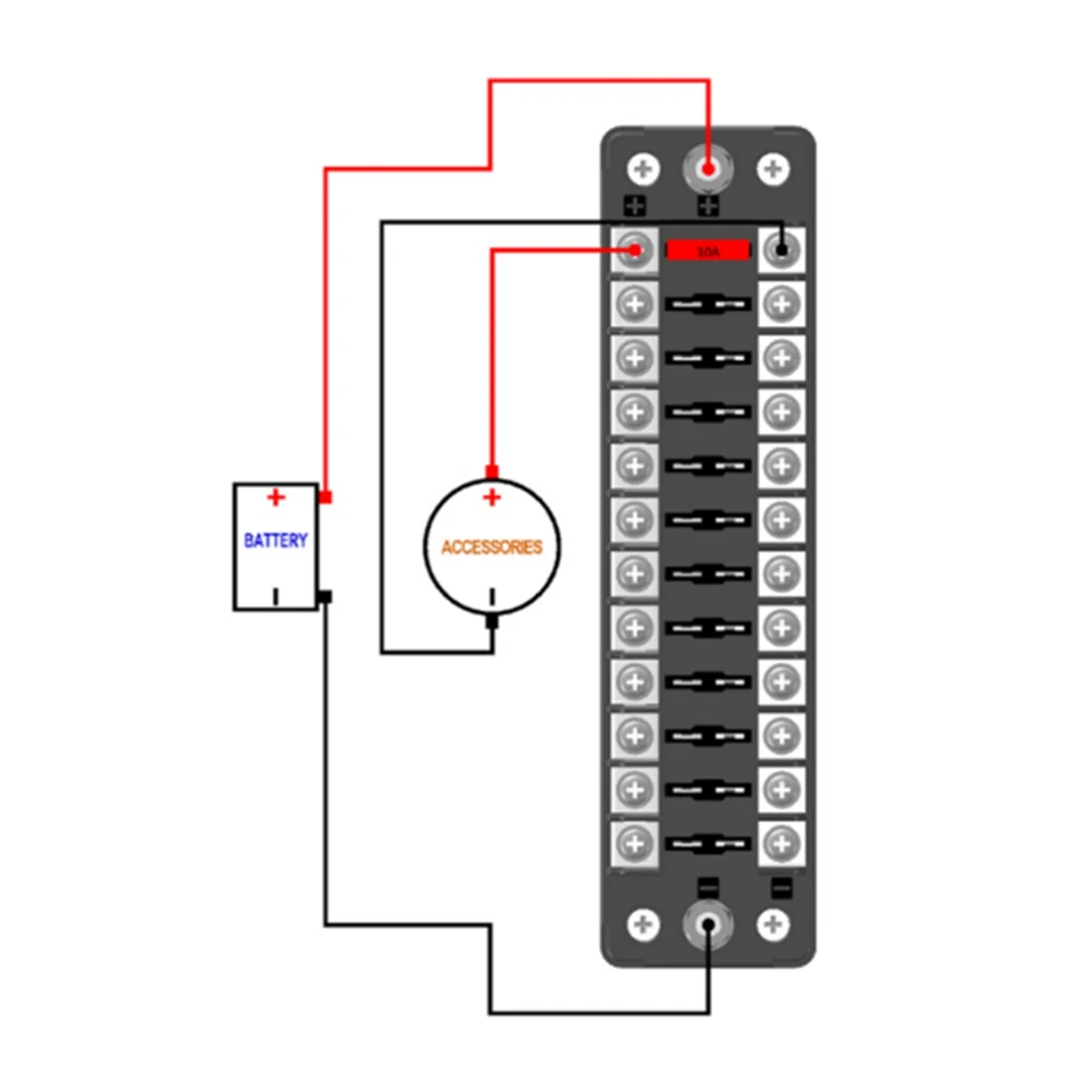 

AA25 With Double Fuses 12 Ways Blade Fuse Block 32V 75A for Auto Car Marine Trike Fuse Box Holder Flame Retardant
