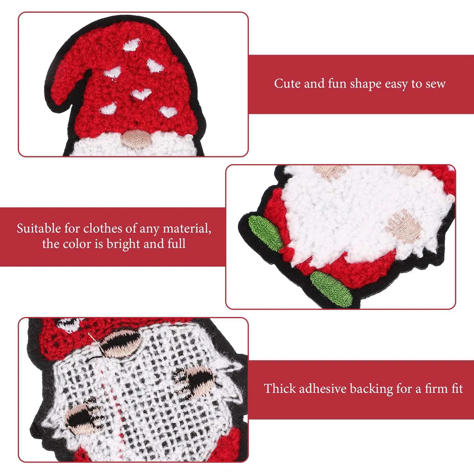 

12pcs Compact Hat Replaceable Christmas Themed Craft Patches Diy Clothes Repair Small Polyester Patches For Bags Hats Socks