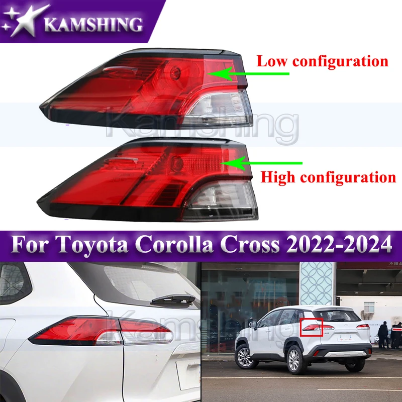 

Kamshing Rear Bumper Taillight For Toyota Corolla Cross 2022-2024 Outer Taillamp Signal Lamp Rear Brake Light Reverse Light