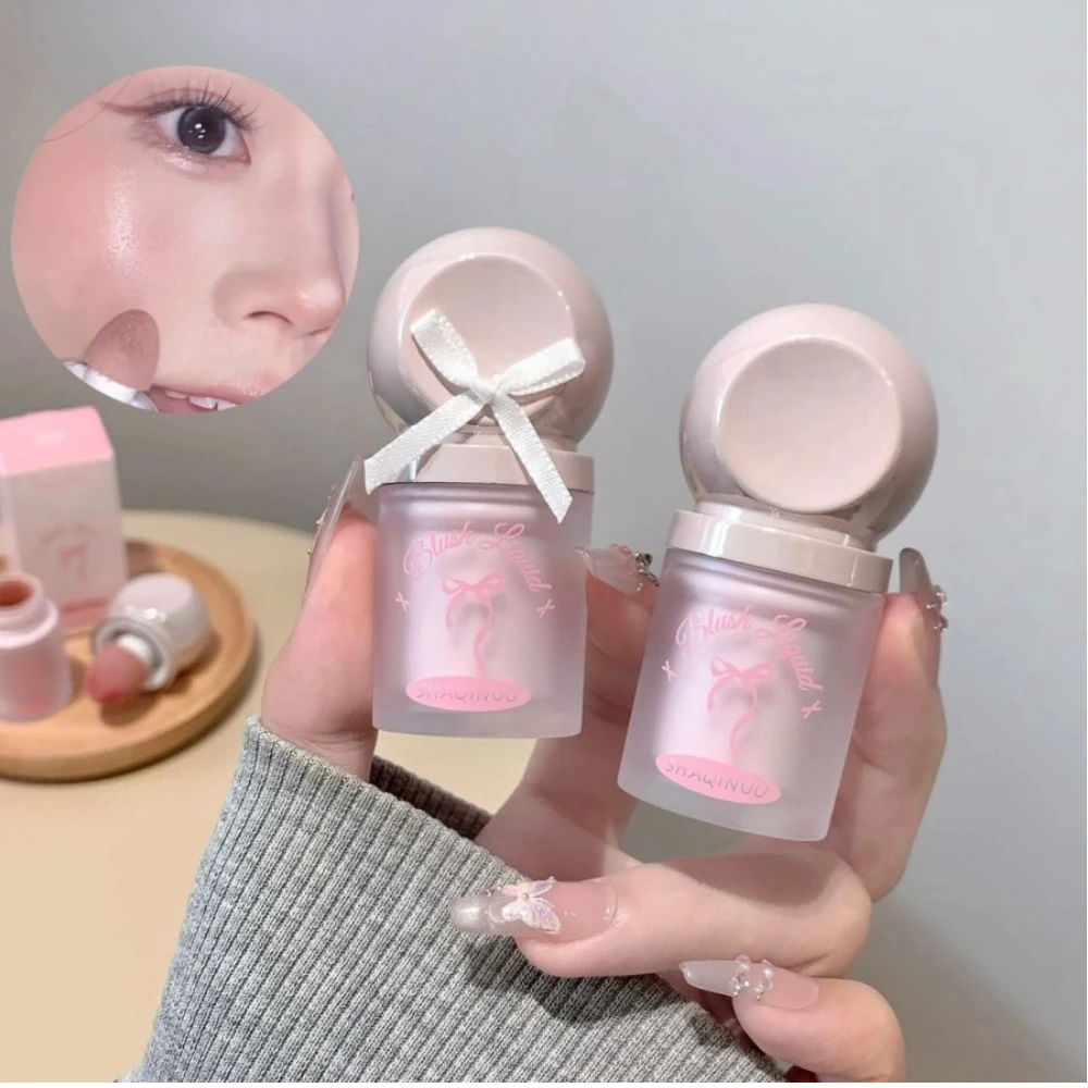 Grande tête d'éponge doux mat liquide Blush naturel durable éclaircir Contour du visage fard à joues teinte blanchissant le teint de la peau maquillage Rouge