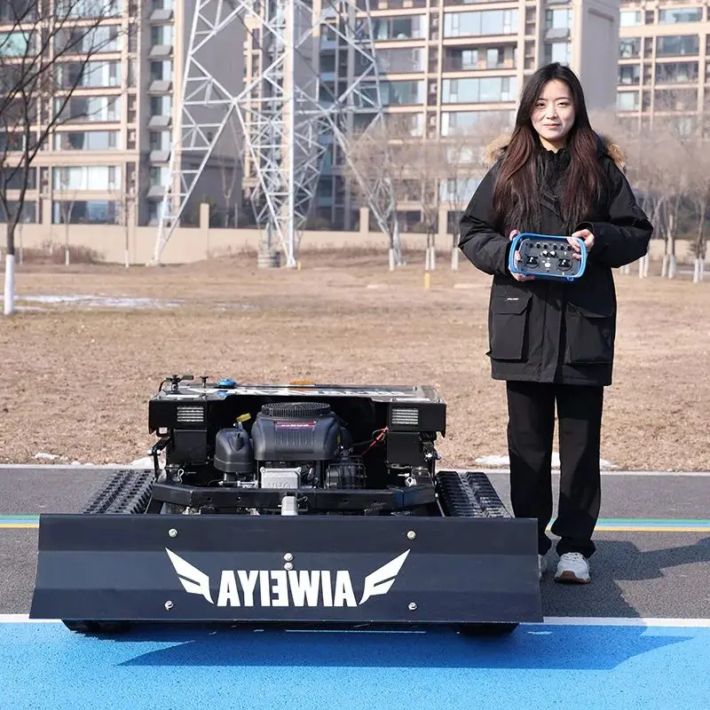 

Customized zero-rotation track lawn mower, all-terrain remote-controlled garden mulching machine