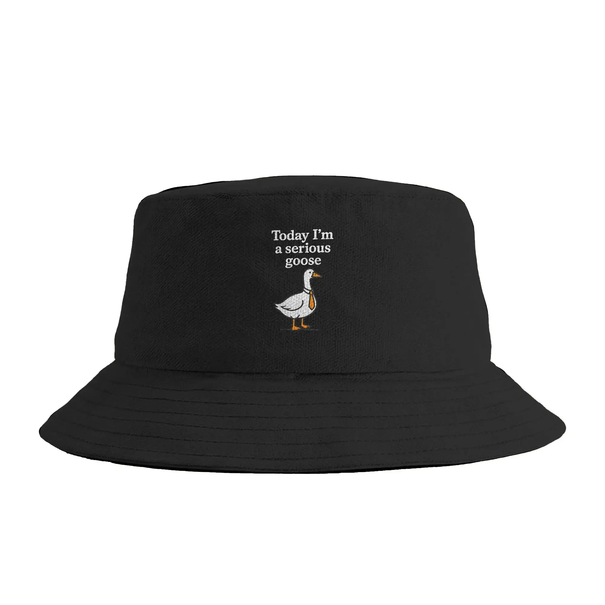 Today Im A Serious Goose Bucket Hat  Streetwear Fisherman Caps For Unisex Fashion Fishing Sunscreen Hats Breathable Printed Cap