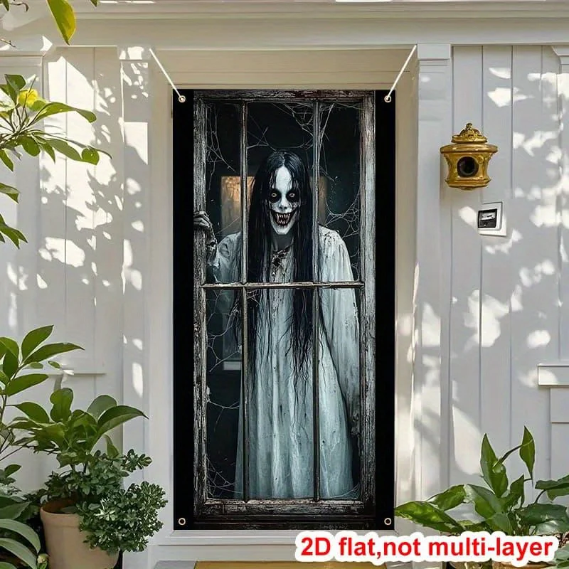 2D-Türbanner, Halloween – Langlebiges Polyestermaterial für Innen- und Außendekoration, geeignet für Spukhäuser. – Detail 6