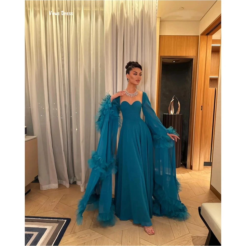 Vows Azzurro Abiti da festa da sera eleganti per le donne Abito da sera Donna Linea su misura A Robes De Cocktail Robe Soiree