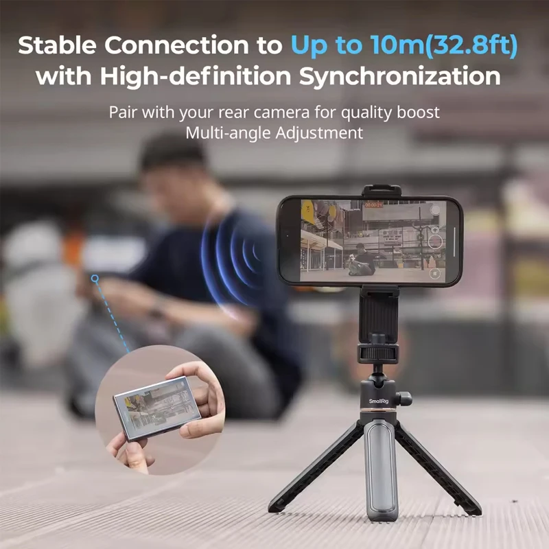 SmallRig Wireless Video Monitor Bildschirm für Telefon Selfie Vlog Kit mit Fernbedienung 1500 mAh Akku für iPhone & Android Telefon