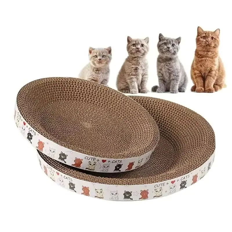 

Durable Round Cat Scratcher Pad Grinding Claws Cardboard Corrugated Paper Cats Scratching Board Kitten Scrapers Pet Toy