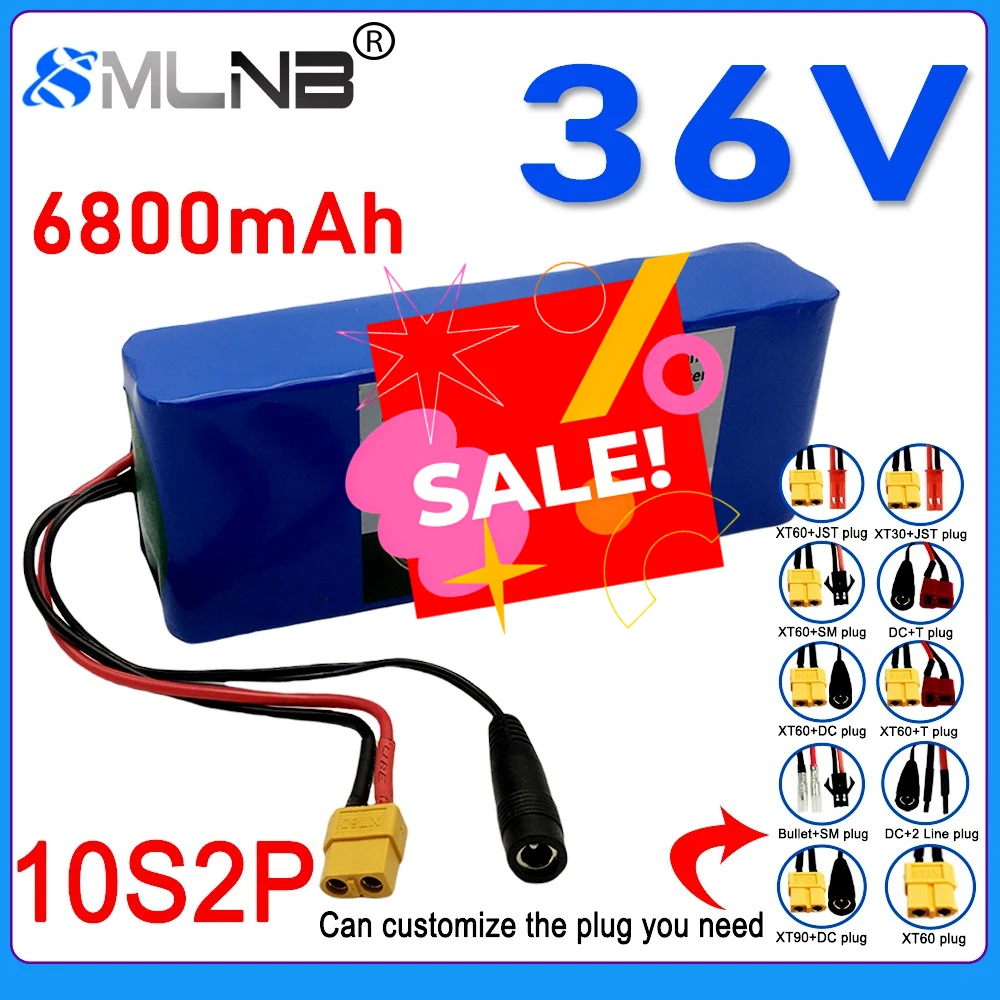 

100% NEW 10S2P 18650 36V 6800mAh Lithium Battery Pack Built-in BMS,For Electric 36V Scooter Bicycle battery pack