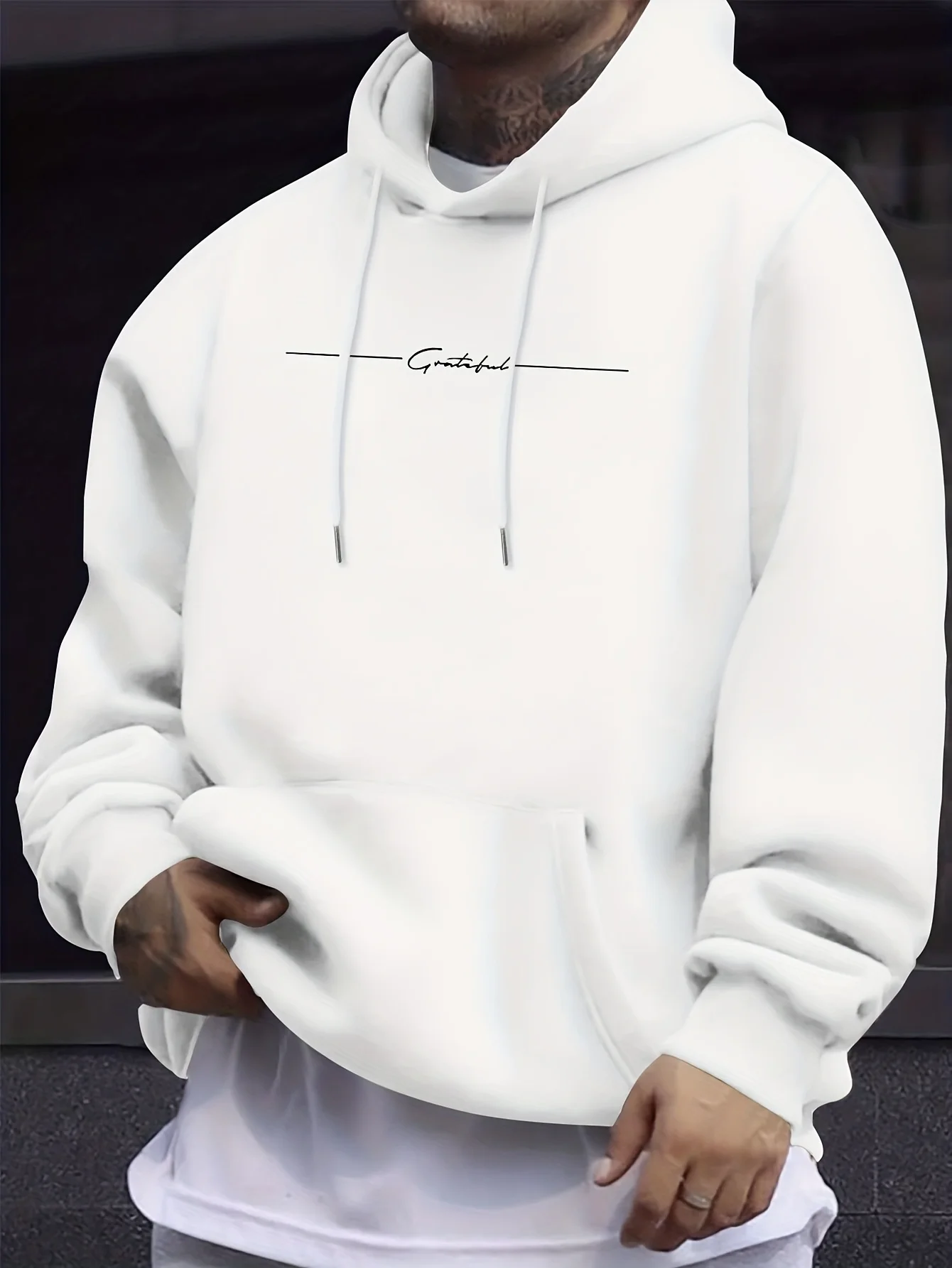 Men/Women/Boys Hoodie Casual Minimalist Signature Print Sweatshirt Long Sleeve Hooded Pullover Streetwear For Kids/Adults