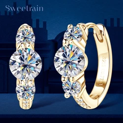 Dainty 14K Gold Plated Moissanite Hoop Earrings 925 Sterling Silver Cartilage Piercing Earrings Ear Cuff for Women Gift Jewelry