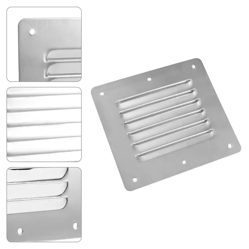 

Square Flat Dryer Vent Cover Ventilation Covers Silver Louvered Vent Cover Resistance Stainless Steel Marine Boat Air Vent Plate