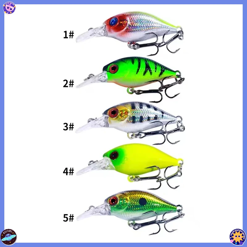 5 قطعة Crankbait روك الأسماك باس الصيد إغراء مجموعة 4.4 جرام 5 سنتيمتر الطعوم الاصطناعية توبواتر كرنك Wobblers ل بايك كرانكبيتس الصيد