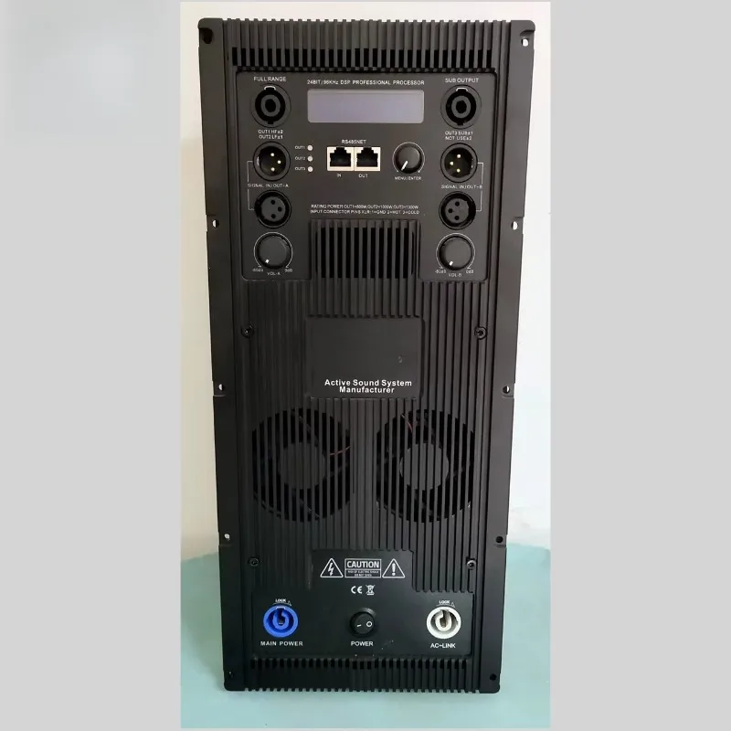 Active Line Speaker System Amplifier Module 3 Way 6000W for Subwoofer and Top Array Speaker Kit with DSP and Screen Control