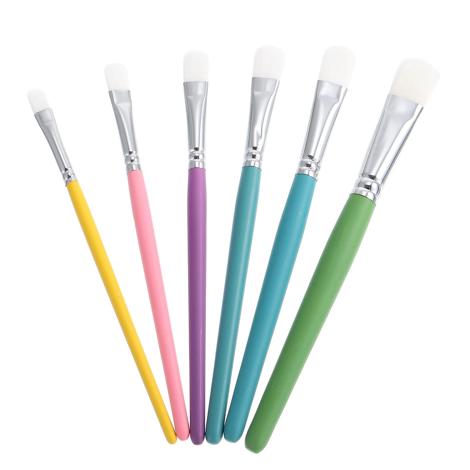 

6pcs Kids Paint Brushes Art Painting Brush Watercolor Oil Painting Tool Doodling Graffiti Brush Nylon Portable Colorful Clean