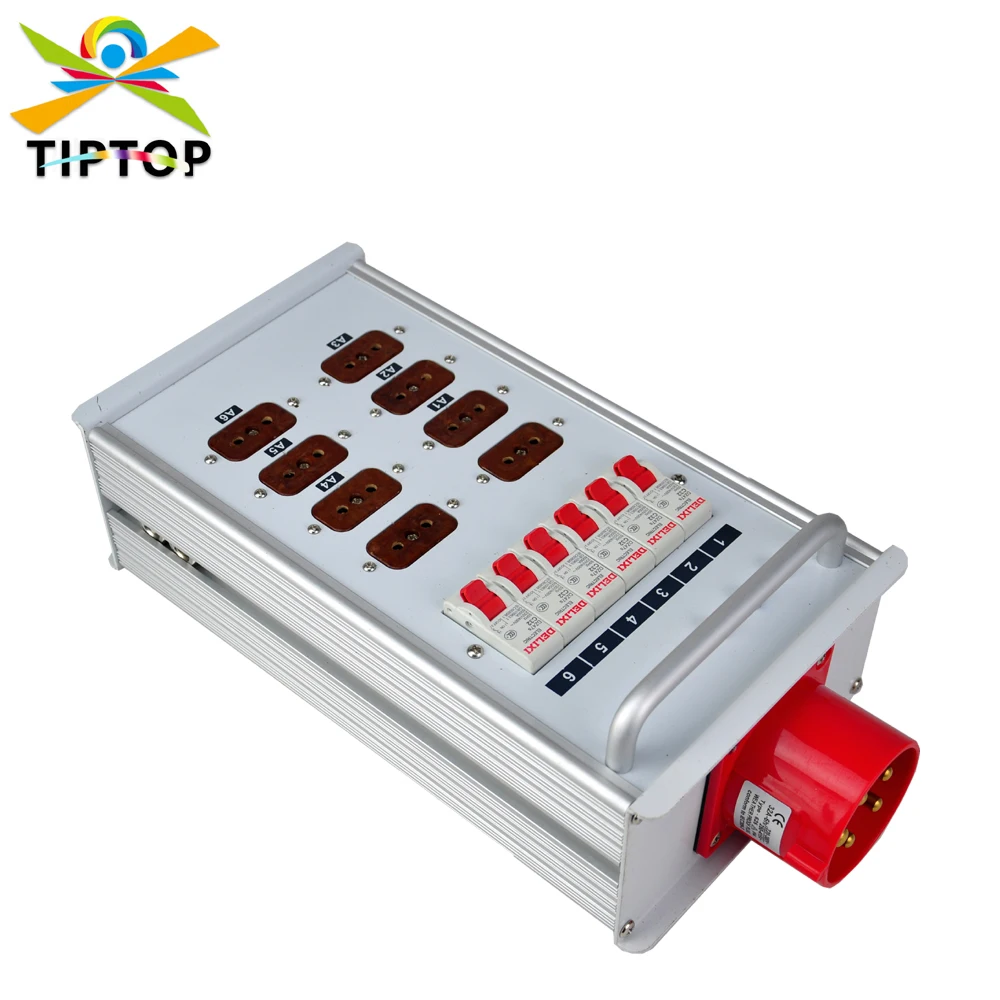 

TIPTOP 10 Outlet Metal Surge Protector Power Strip 8x10A EU Socket Delixi Circuit Breaker Heavy Duty Industrial for Garage work