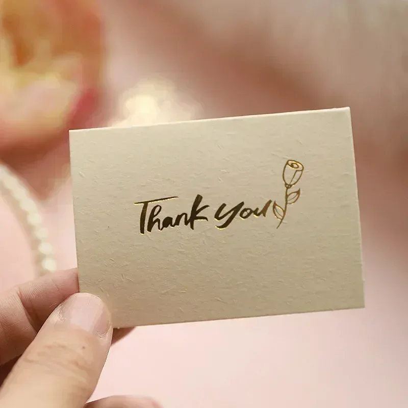 Greeting Cards with Envelope Mini Small Light Golden Color for Business Mother\'s Teacher\'s Day Thank You Gift Card