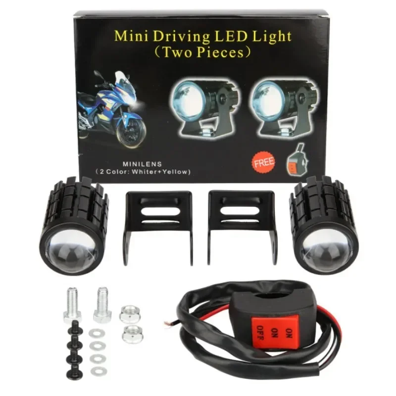 LED Motorcycle Spotlight With Switch 2PCS Super Bright Motorcycle LED Explorers Headlight Projector Fisheye Lens LED Moto Fog image 6
