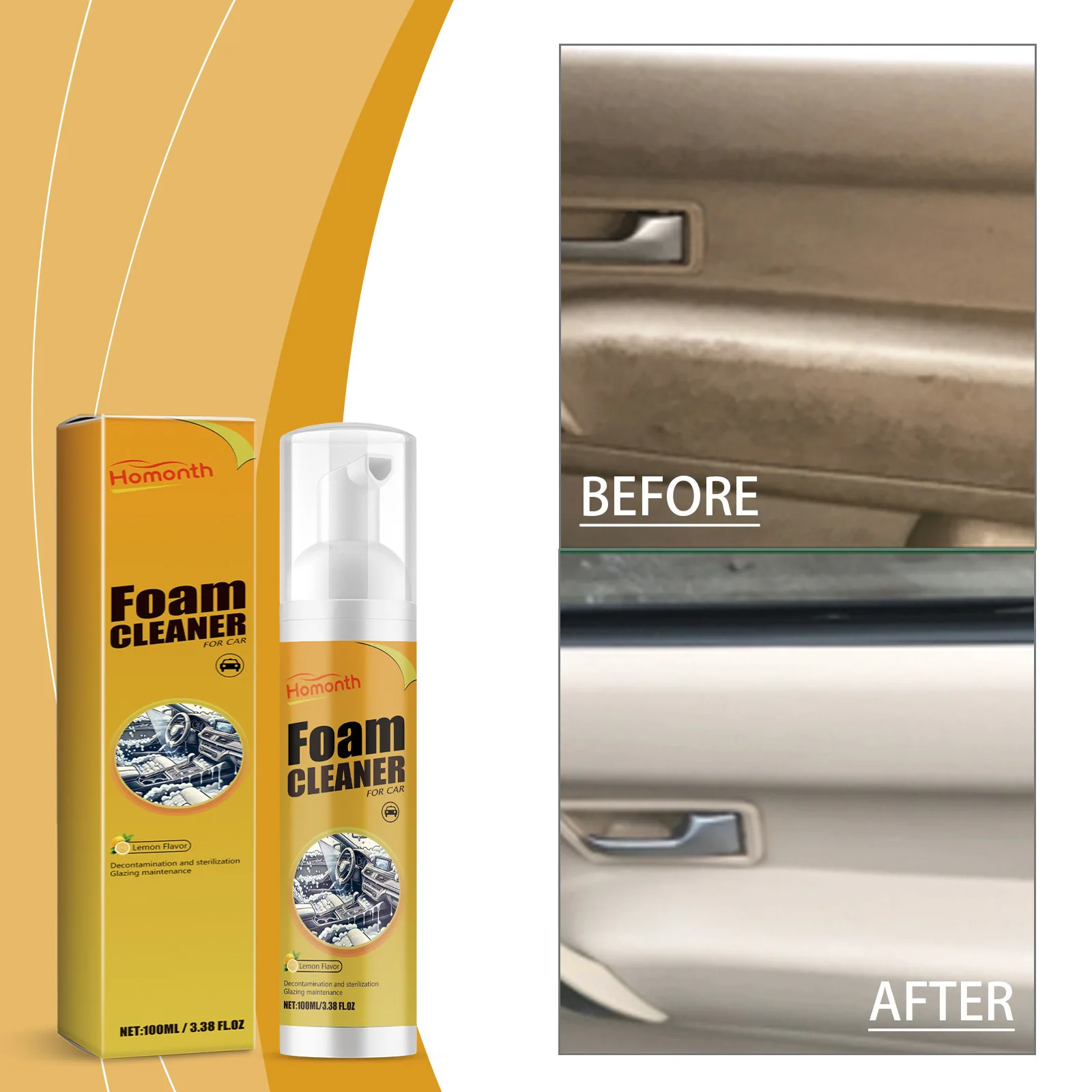 

Car Interior Foam Cleaner 100ml - Multi-Surface Cleaning Mousse for Seats, Dashboard & Roof | UV Protection & Non-Greasy Formula