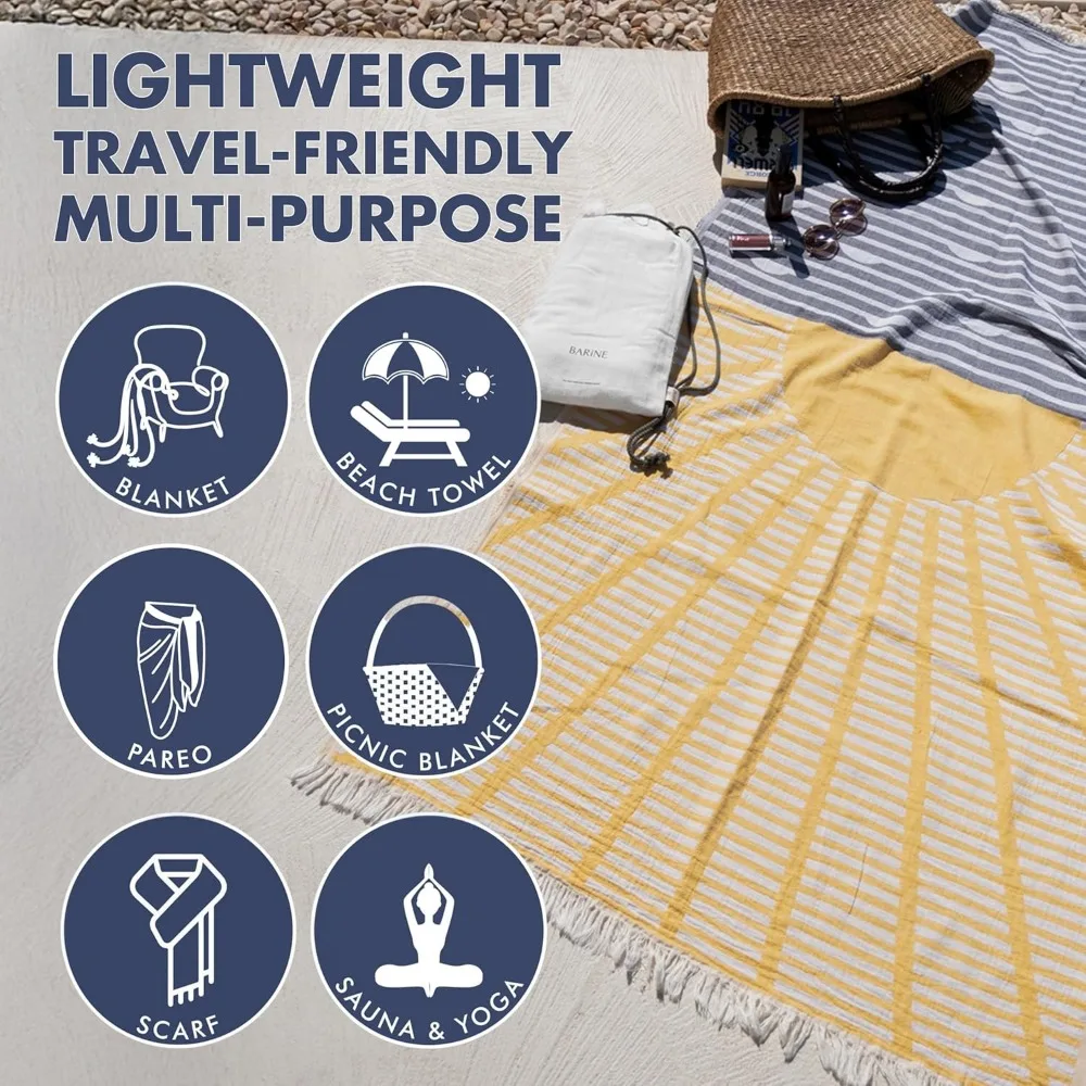 منشفة شاطئ سريعة الجفاف مقاس XL - مقاس 51 × 71 بوصة | ضروري لأيام الشاطئ الخالية من الرمال | مناشف كبيرة للاستمتاع بالشاطئ #5