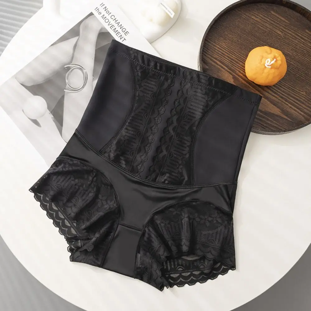 

Sweet Lace Flower Slimming Shapewear Ice Slik High Waist Body Shaping Underpants Seamless Shapers Butt Lifting Panties Women