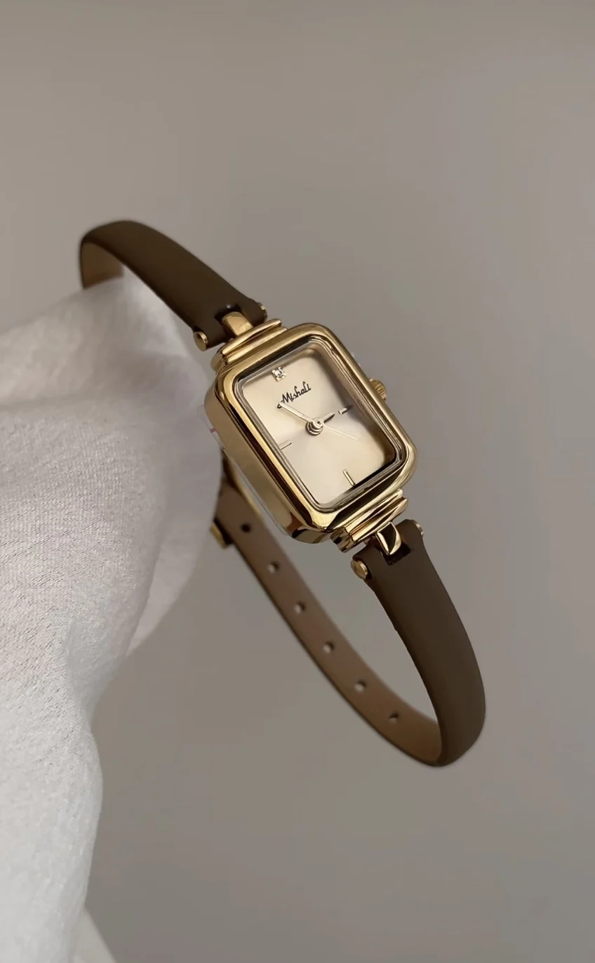 New ladies' watch high-grade gold square simple and elegant versatile ladies' quartz watch elegant ladies' watch gift for ladies