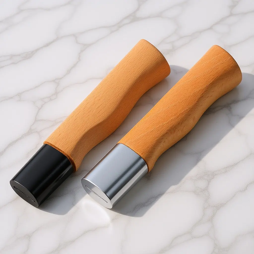 

2Pcs Cutter Handle Sturdy Non-Skid Grip Ergonomic Design Kitchen Cutter Replacement Wood Handle Upgrade Kit