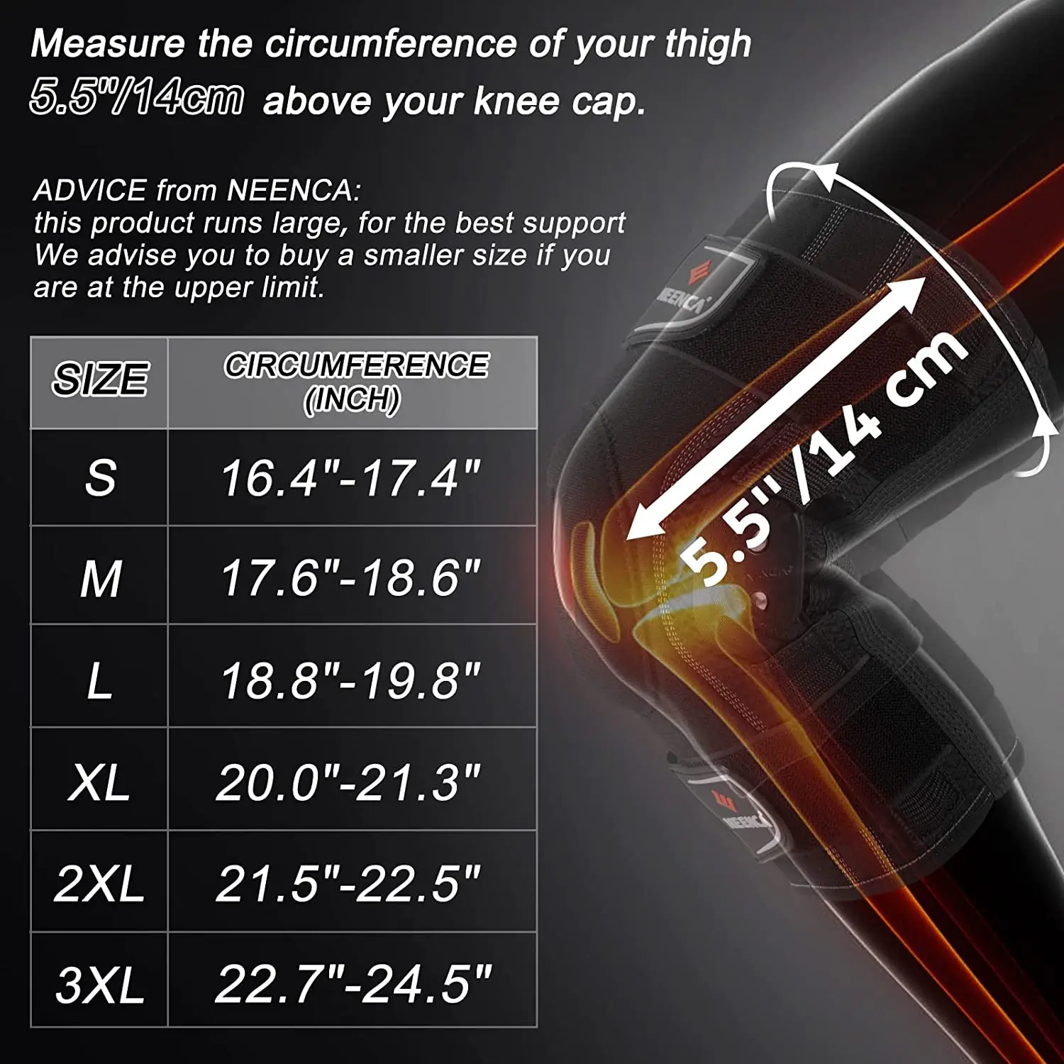 NEENCA Hinged Knee Brace for Knee Pain Knee Support with Side Stabilizers Joint Pain Relief Arthritis Meniscus Tear ACL PCL