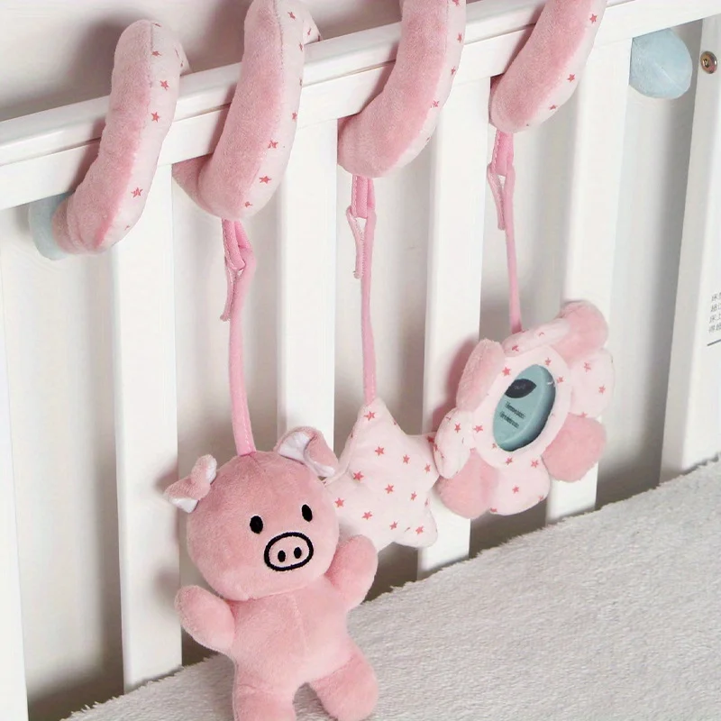 Animal piglet bed hanging toy bed winding children's stroller toy ringing bell