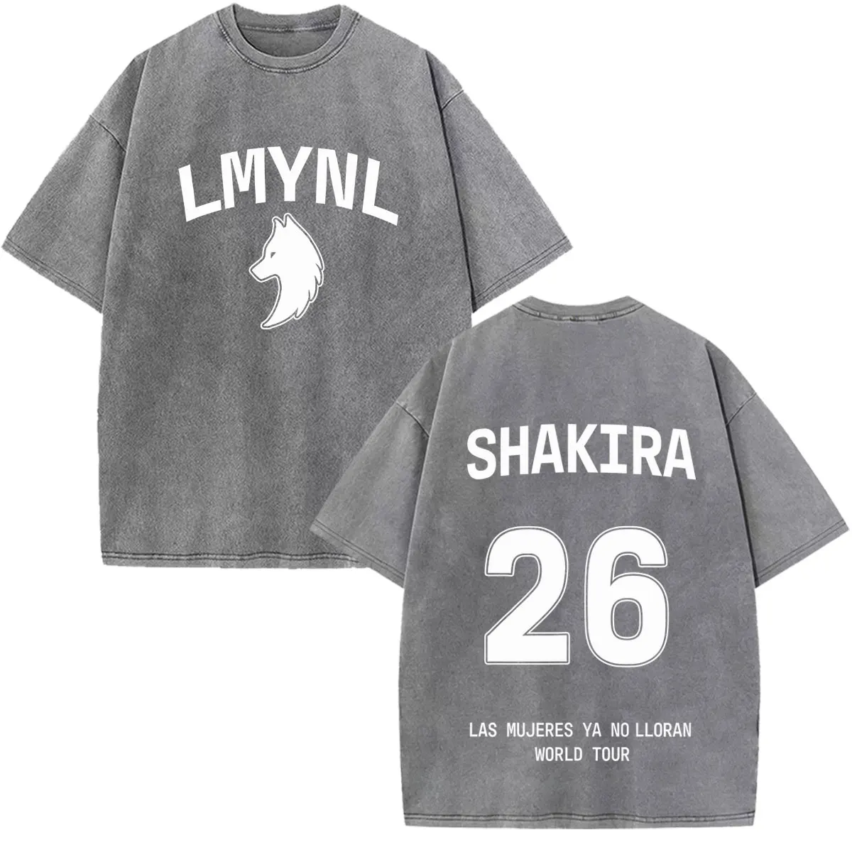 Shakira Las Mujeres Ya No Lloran 2026 Tour Print Vintage Washed Fan Geschenk T-Shirts Herren Damen Mode Locker Lässig Baumwoll-T-Shirt – Detail 3