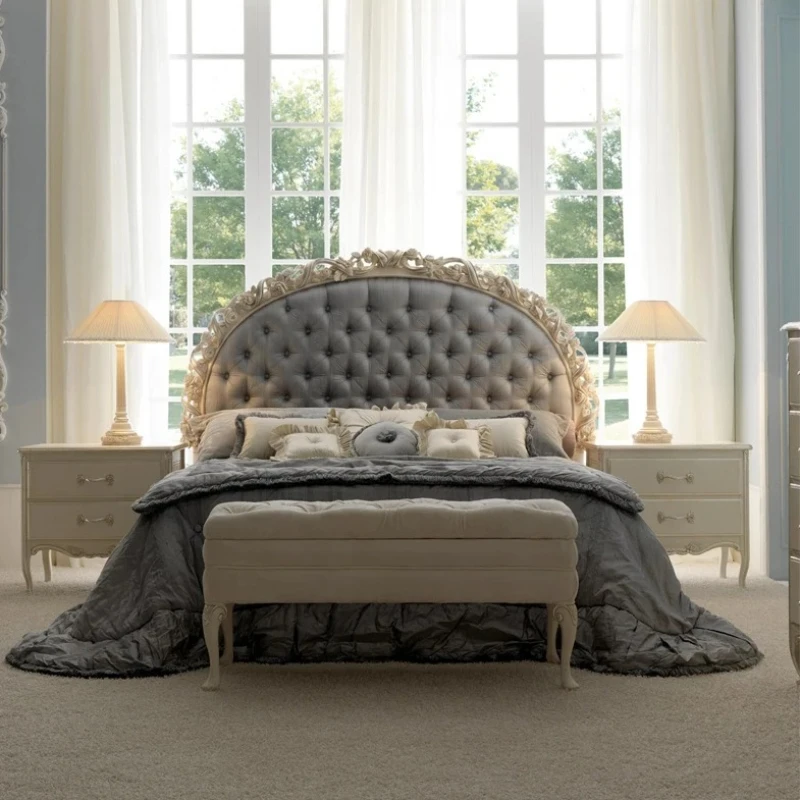 Italian Master Modern Bedroom Bed Custom High End Sleeping Wooden Human Bed Double European Frame Cama Matrimonial Furniture