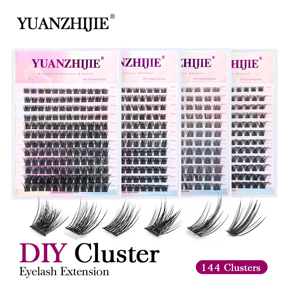 

Hot Sale Segmented Lash Clusters C D Curl Mix Length DIY Natural Wispy Eyelashes Extensions Individual False Lashes DIY at Home