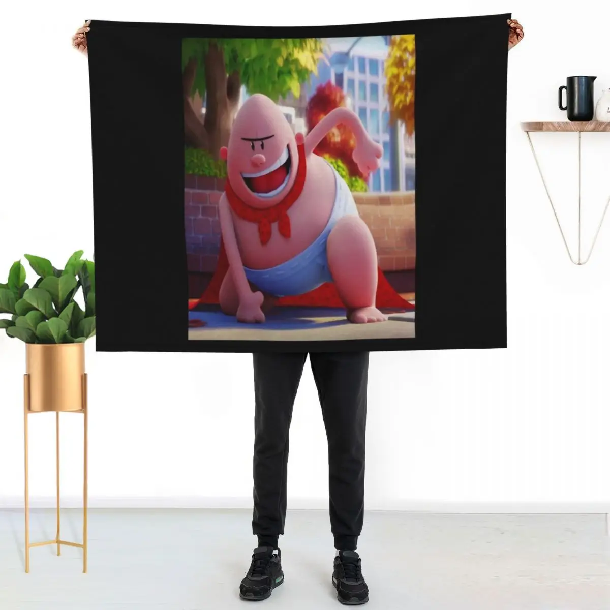 Retro Captain Underpants Throw Blanket Stylish Couch Blanket for Home Living Room