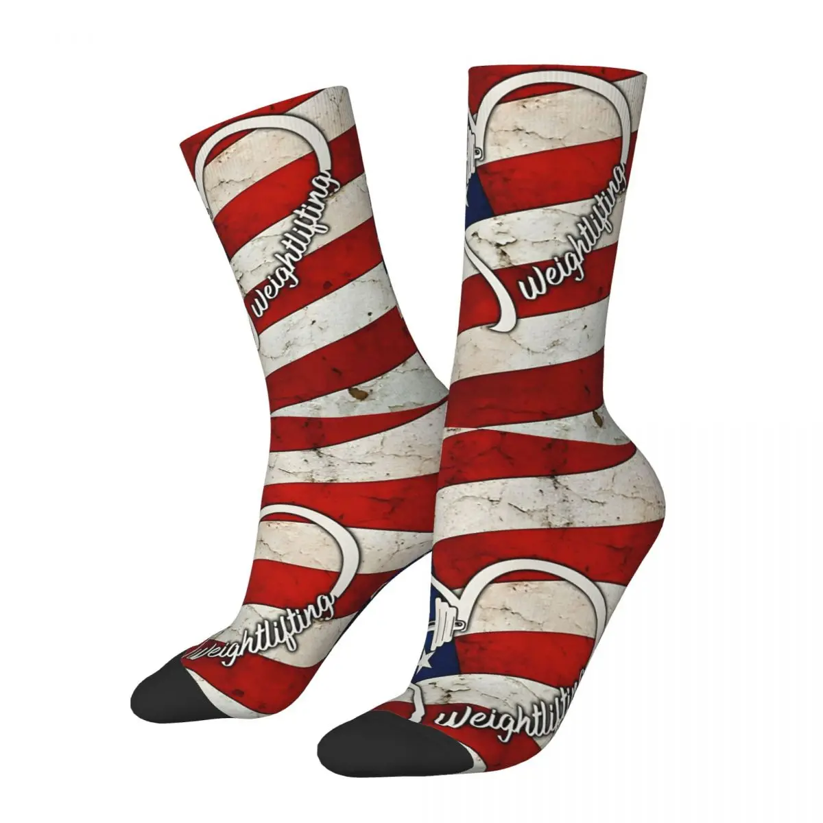 Weightlifting American Flag Kawaii Socks School Cartoon Pattern Socks