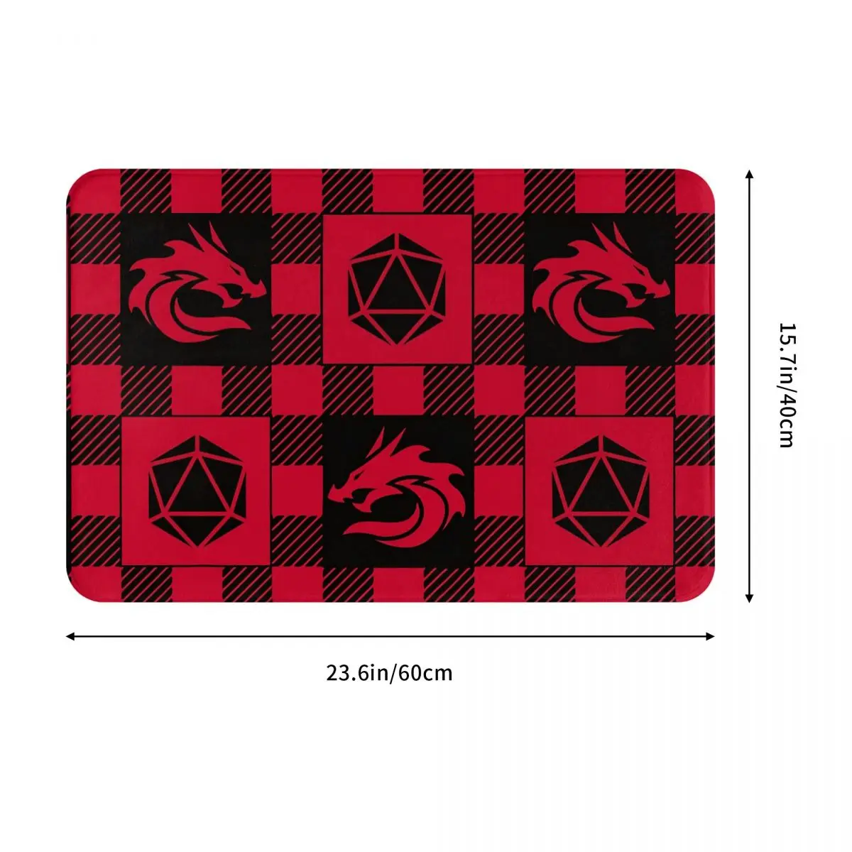 DnD Game Bedroom Mat LUMBERJACK RED PLAID DICE Doormat Kitchen Carpet Balcony Rug Home Decor