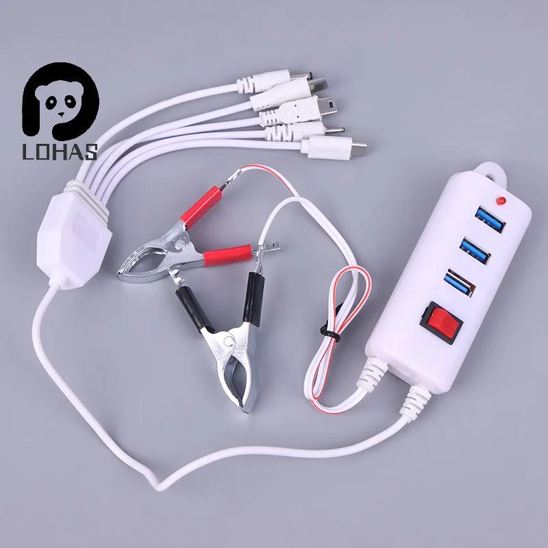 1PC 3USB Clip With Switch Charger Mobile Phone Charger USB Interface Universal Battery Mobile Phone Charger