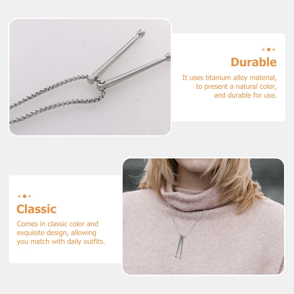 

2Pcs Women Jewelry Gifts Drum Stick Pendant Necklace Natural Color Titanium Alloy Necklace for Various Occasions Charm