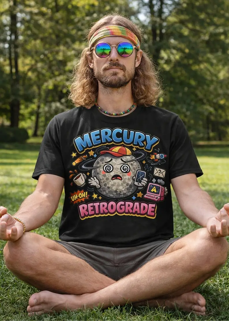 Mercury Retrograde Shirt: Funny Astrology Graphic Tee,  Chaos Humor T-Shirt