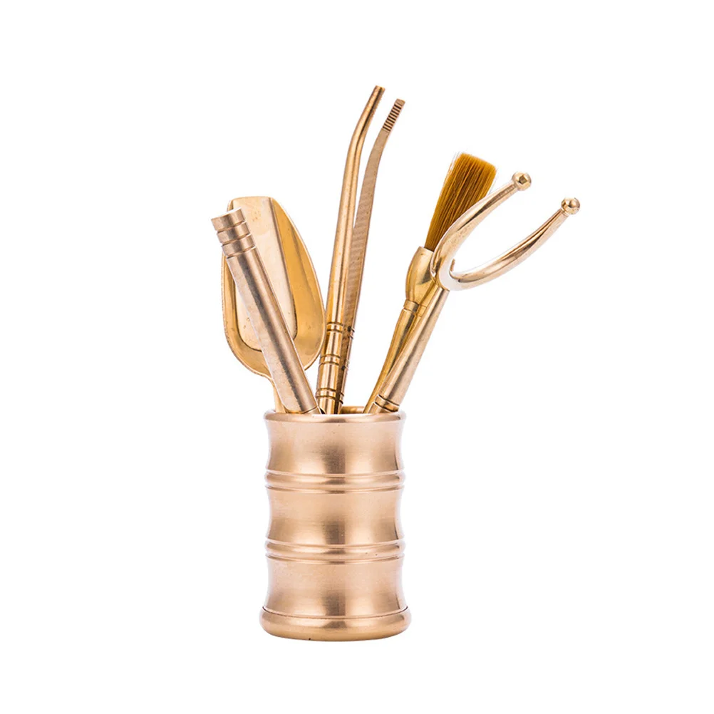 

Tea Making Tool Kit 3 Section Bamboo Shape Chinese Kung Fu Tea Set Kitchen Accessories Ceremony Utensil Copper Cylinder