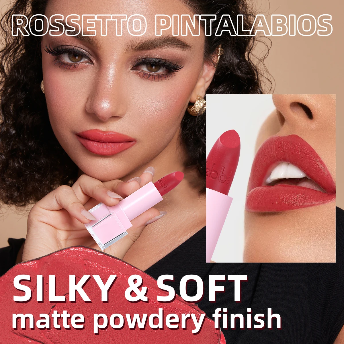 أحمر شفاه USHAS غير لامع، يدوم طويلاً ولا يبهت، ملمع شفاه أحمر مخملي، أحمر شفاه أحمر راقي