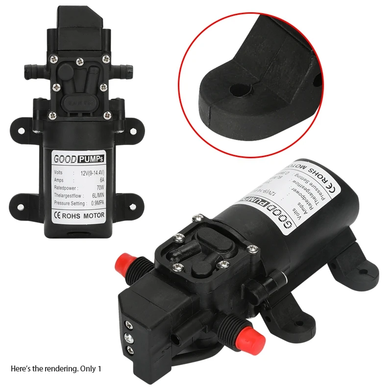 1Pcs Automatic Flow Switch 6L/Min DC12V 70W 130PSI AUTO Diaphragm Water Pump Self Priming Pumps