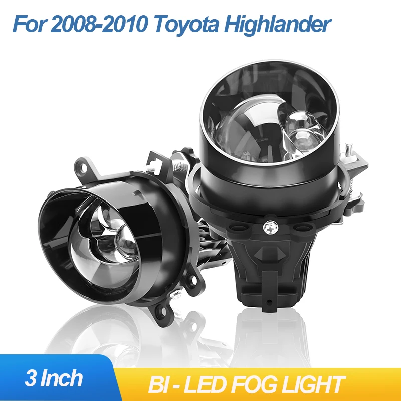 

3 Inch Bi LED Fog Light Projector Lens Hi Lo Beam 12V 40W 3000K 4300K 6000K For Toyota Highlander 2008-2010