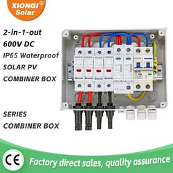 Wholesale Solar photovoltaic PV Combiner Box With Lightning Protection 2 in 1 out DC 600V Fuse MCB SPD Waterproof Box IP65