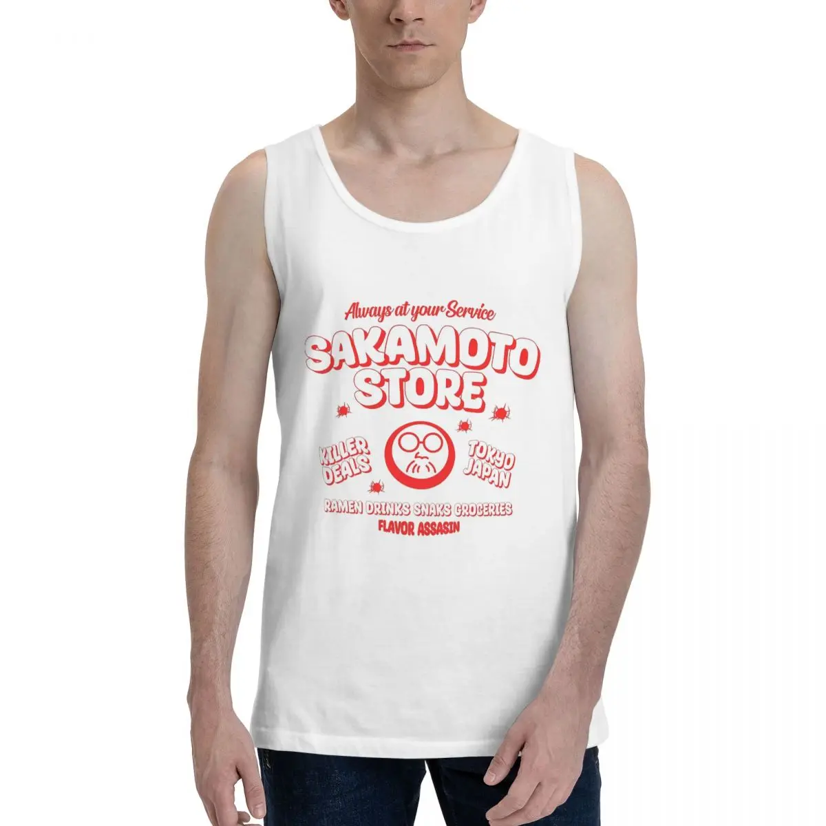 Sakamoto Days STORE 100% Cotton Men's Sweatshirt Vest Sleeveless Clothing Tees Men Tank Tops T-shirt