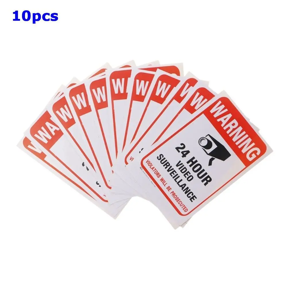 PVC 24 Hour Monitor Camera Security Camera Sign Decals Warning Sticker Warning Signs Stickers