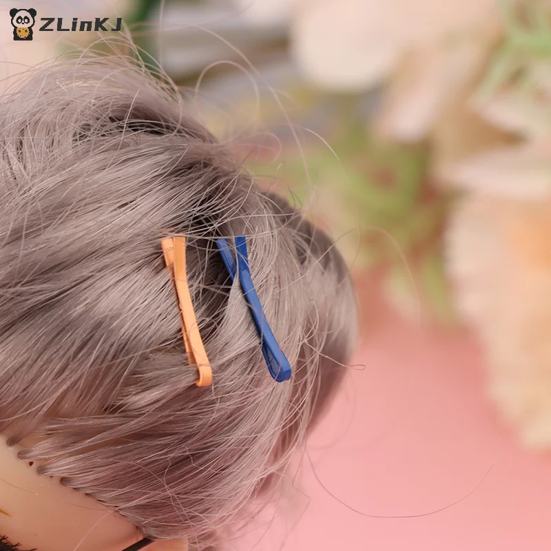 ▶Random 10Pcs 1.5cm Doll Miniature Hair Clip For Toys Hair Styling For 1/6 1/12 Doll Accessories Decorative Mini Hairpins